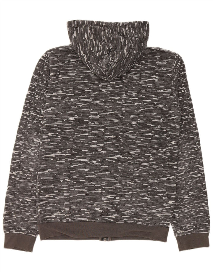 Adidas Pull à capuche zippé graphique pour homme Petit polyester moucheté gris
