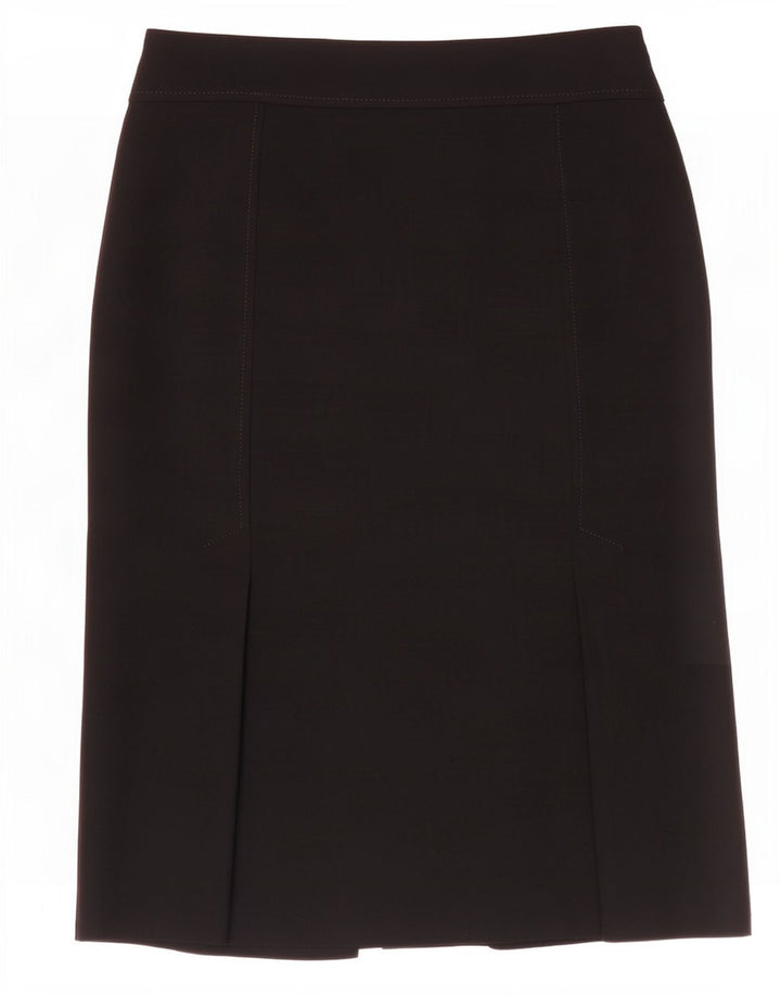 Marks & Spencer Jupe droite pour femme UK 12 Medium W30 Noir Polyester