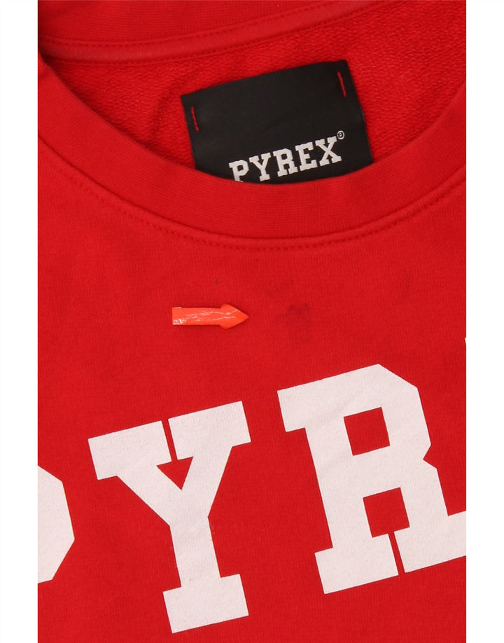 Pyrex Sweat-shirt graphique pour femme UK 14 en coton rouge moyen