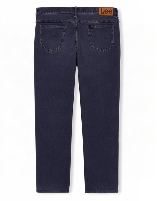 Lee Pantalon court droit en velours côtelé pour homme W34 L26 Bleu marine en coton