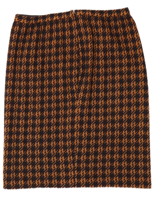 jupe droite femme vintage W32 Grand pied-de-poule marron