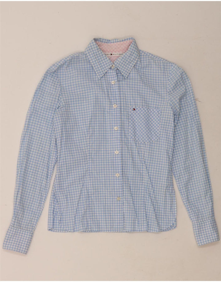 TOMMY HILFIGER Womens Shirt US 6 Medium Blue Gingham Cotton Vintage Tommy Hilfiger and Second-Hand Tommy Hilfiger from Messina Hembry 