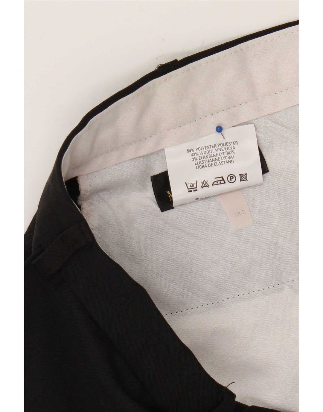 Marks & Spencer Pantalon Chino Droit Homme W38 L29 Noir Polyester