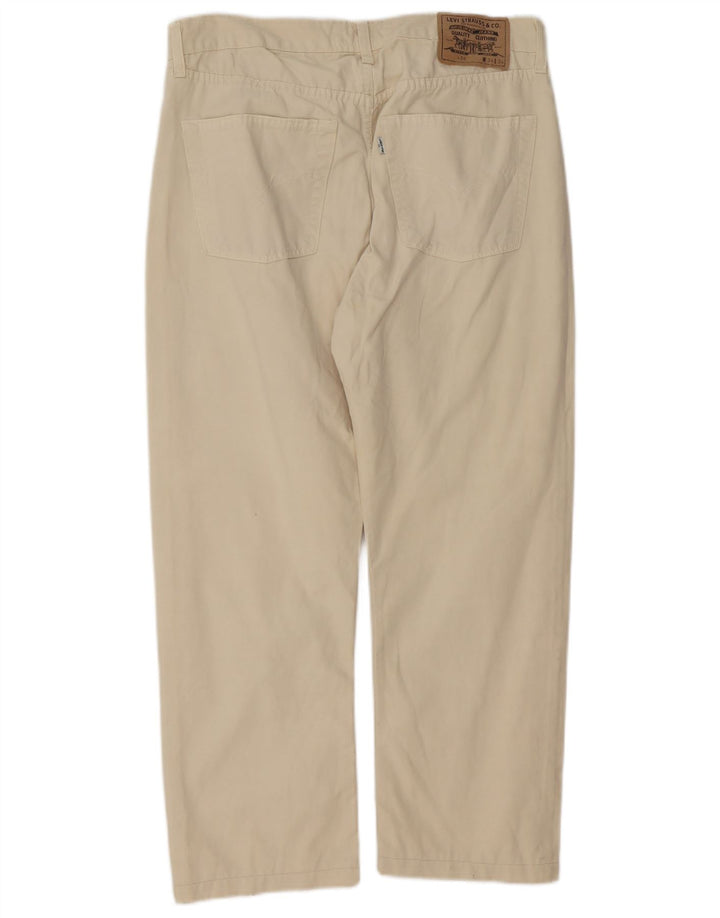 LEVI'S Pantalon Court Droit 458 Homme W34 L24 Beige Coton