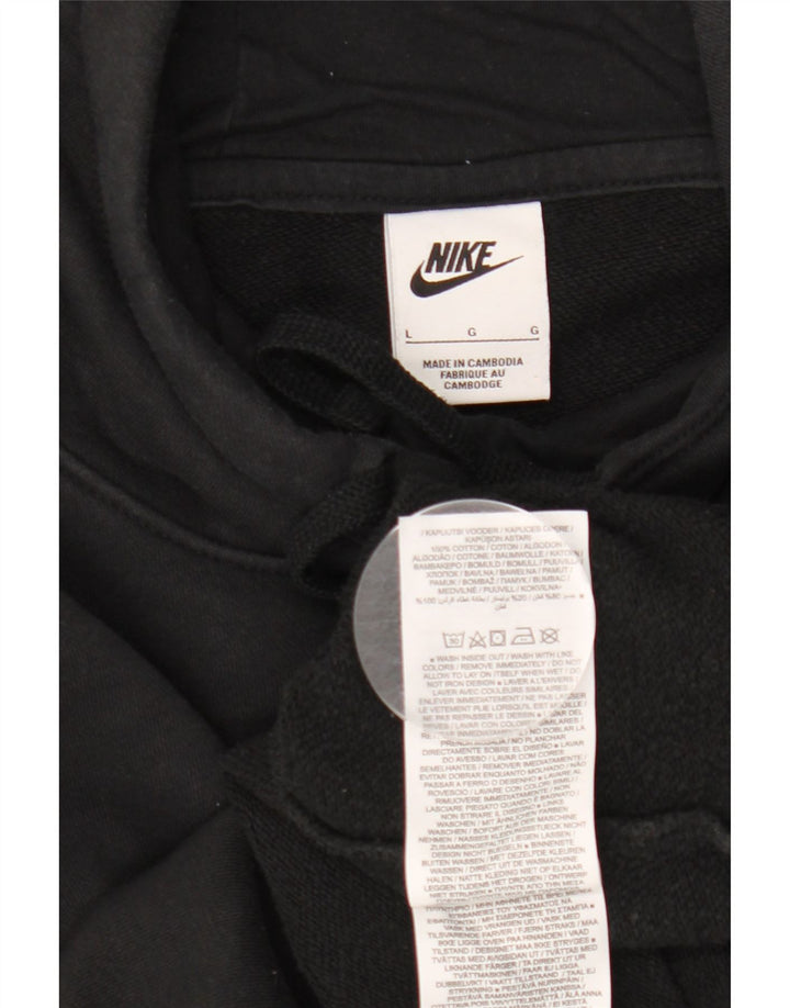 NIKE Pull à capuche surdimensionné pour femme UK 16 Grand coton noir