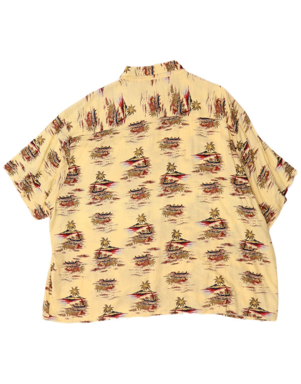 Chemise hawaïenne à manches courtes pour hommes Puritan 3XL Viscose jaune