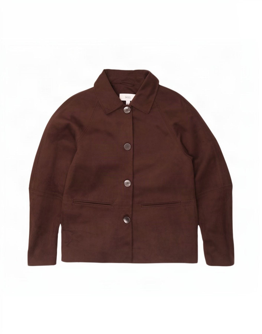 Marks & Spencer Veste blazer à 4 boutons pour femme UK 10 Petit Marron Polyester