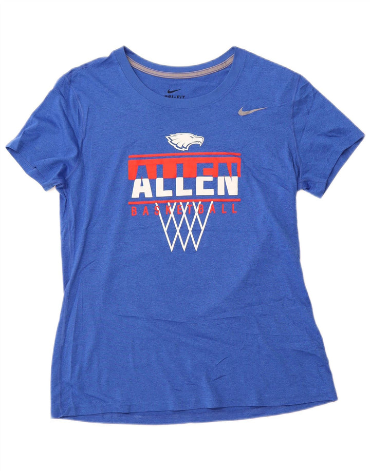 NIKE Allen Basketball Graphic T-Shirt Top UK 14 Large Bleu