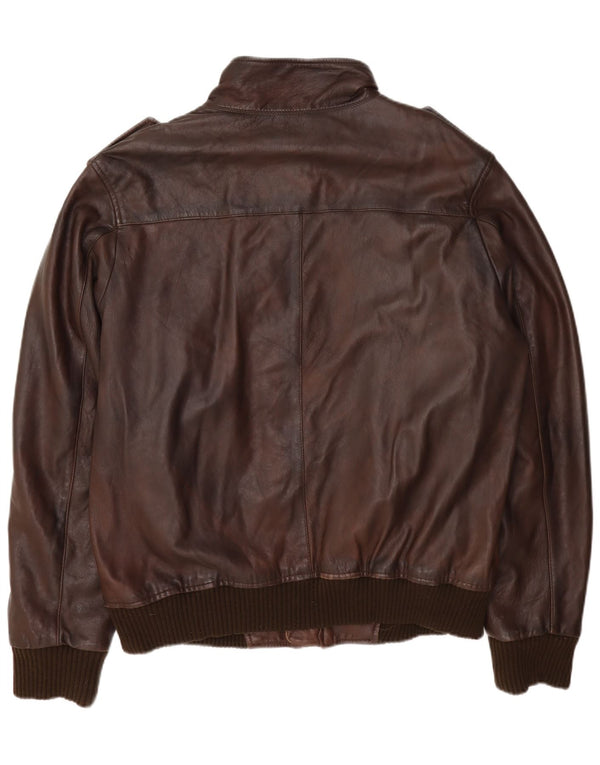 Ben Sherman Veste en cuir militaire pour homme UK 42 XL Marron