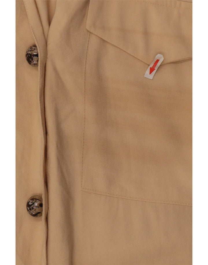 Chemise Femme Zara UK 14 Viscose Beige Moyen