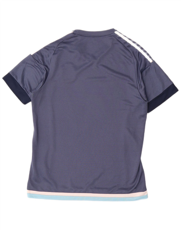 Adidas Hommes Climalite T-Shirt Top Bleu Marine Colorblock Polyester