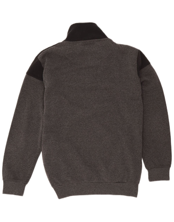 Kappa Pull polaire à col zippé pour homme, en polyester color block, grand gris