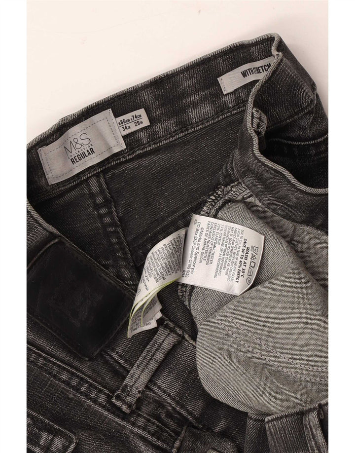 Marks & Spencer Jean droit coupe régulière pour homme W34 L29 gris coton