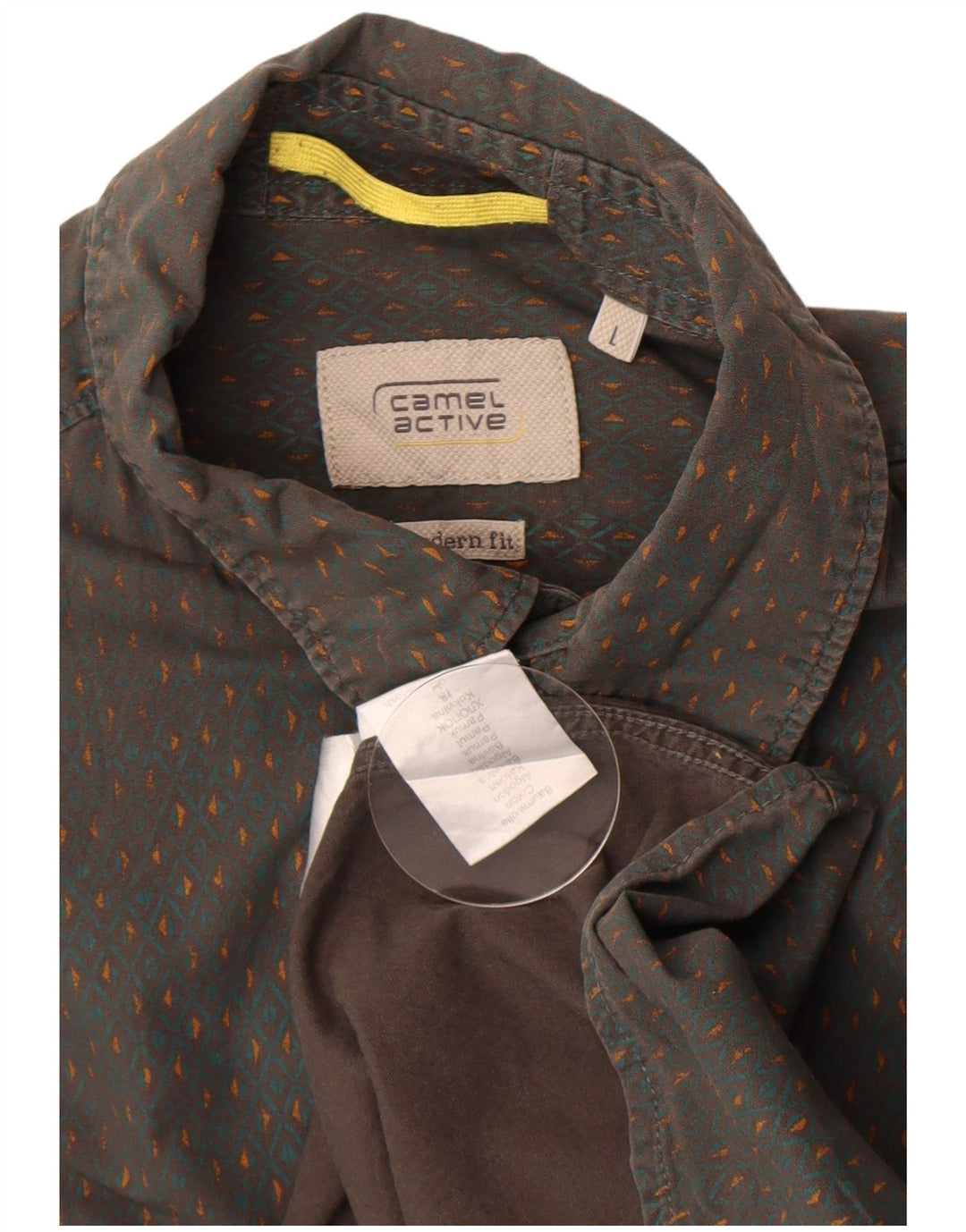 Camel Active Chemise Coupe Moderne Homme Grand Gris Géométrique Coton