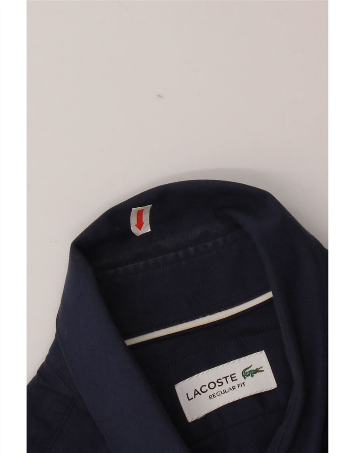 Lacoste Chemise Regular Fit Homme Taille 40 15 1/2 Coton Bleu Marine Moyen