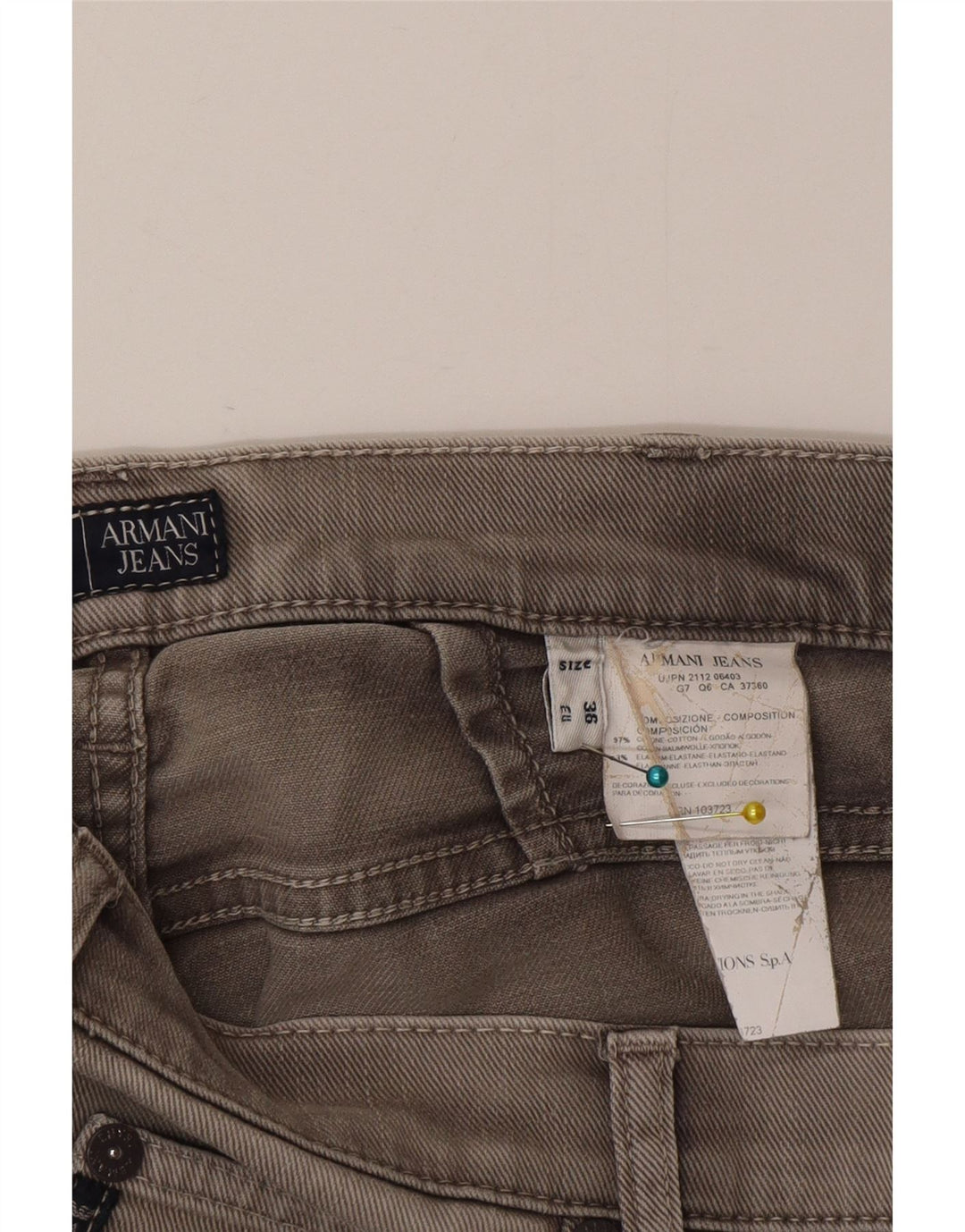 Armani Jean droit homme W36 L35 gris coton