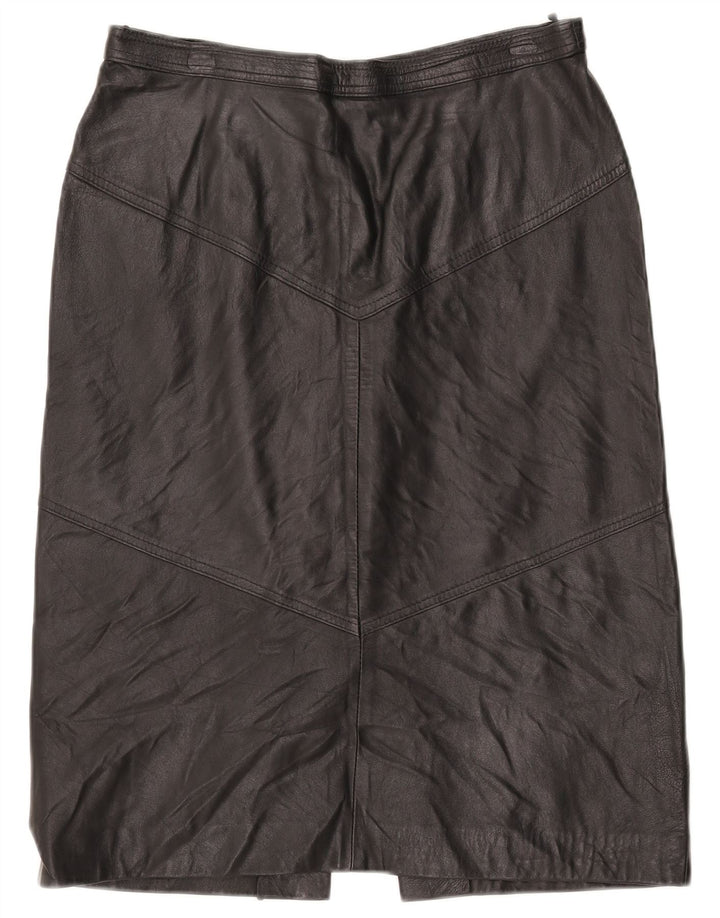 La Cordee Jupe en cuir pour femme Medium W30 Noir