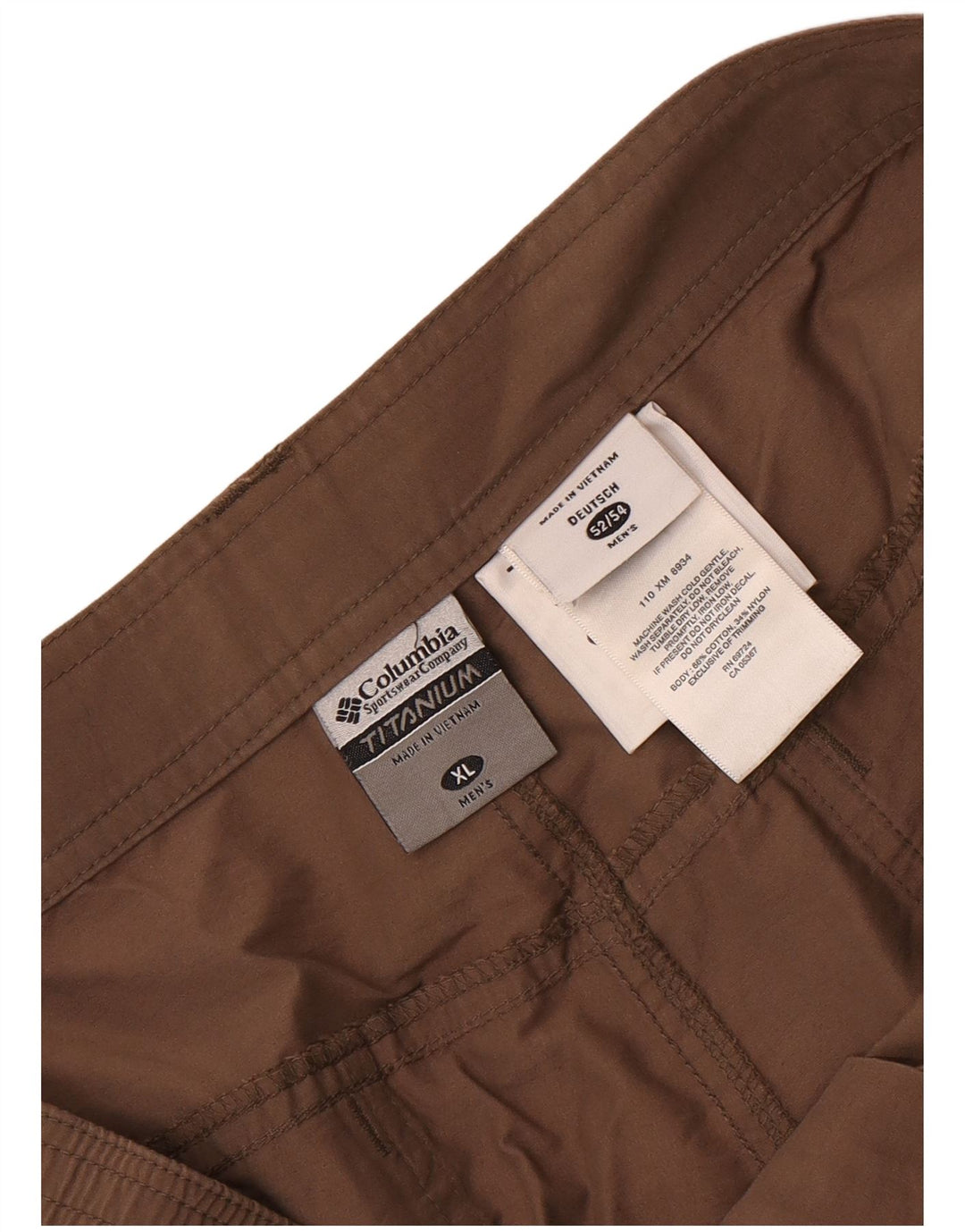 Columbia Short Cargo Titanium Homme XL W40 Marron Coton