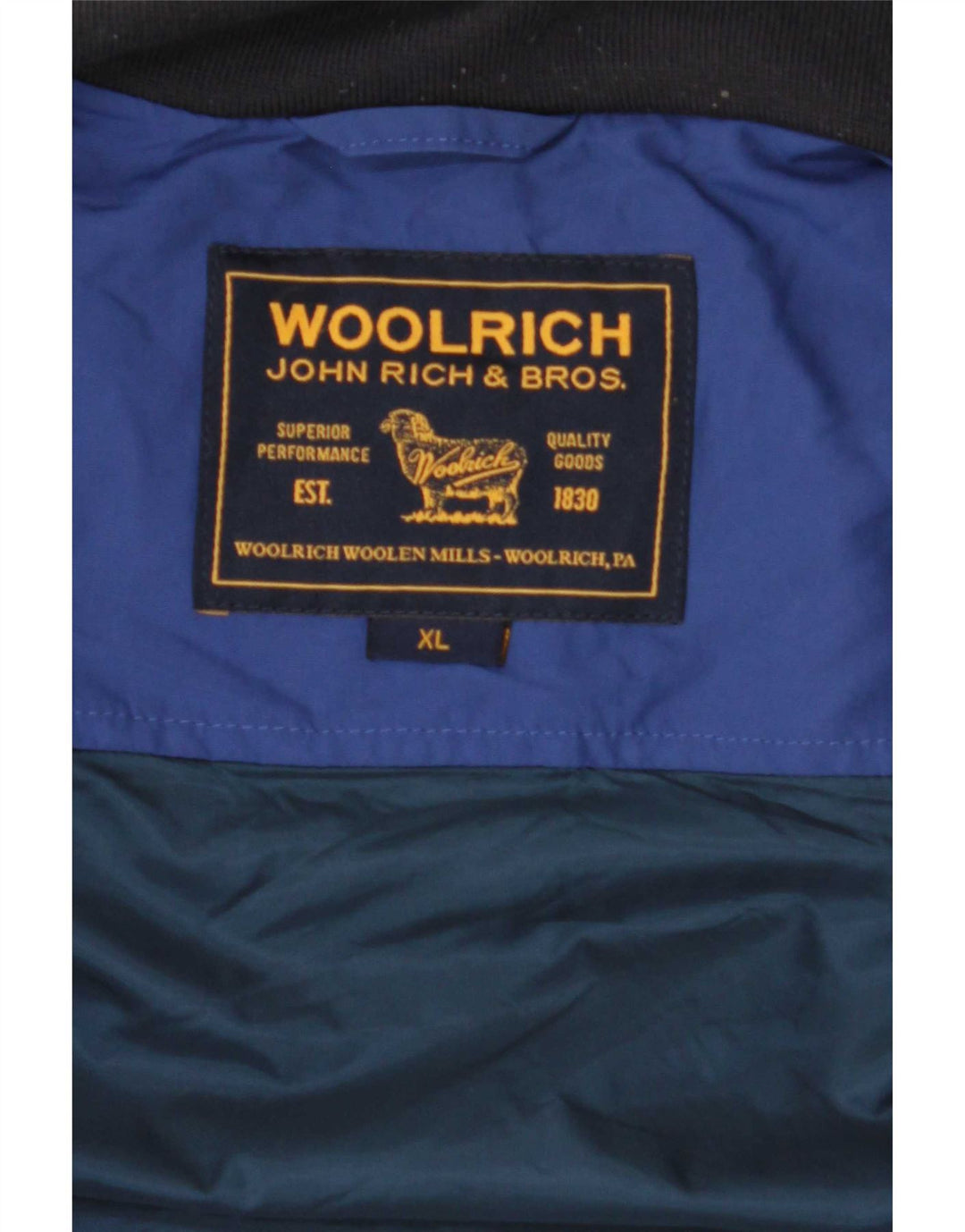 Woolrich Veste Coupe-Vent Homme UK 42 XL Bleu Colorblock Polyamide