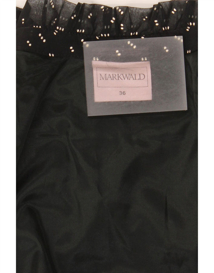 MARKWALD Robe longue à manches longues pour femme EU 36 Petit polyester à pois noir