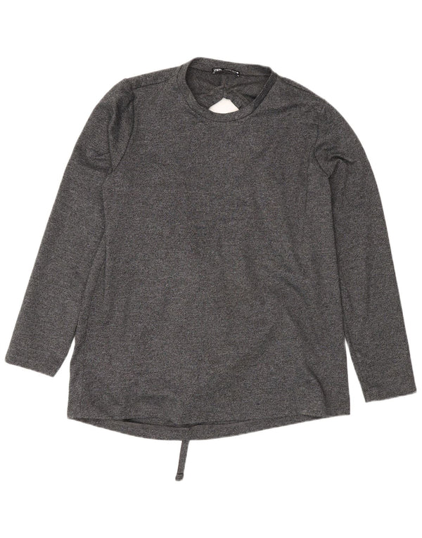 Zara Chemisier surdimensionné à manches longues pour femme UK 10 Petit Gris
