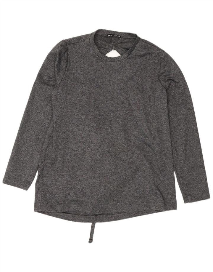 Zara Chemisier surdimensionné à manches longues pour femme UK 10 Petit Gris