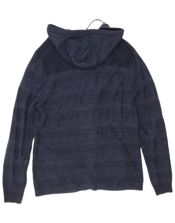 Guess Cardigan à capuche pour femme UK 16 Large Bleu marine Coton