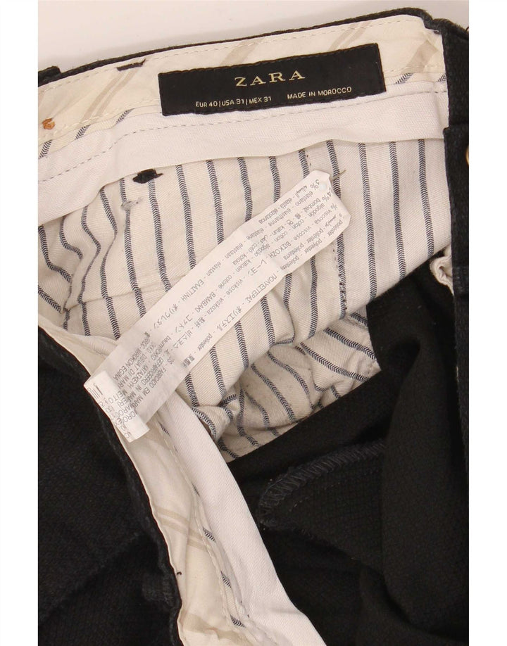 Zara Pantalon de costume slim pour homme EU 40 Medium W31 L30 Noir Polyester