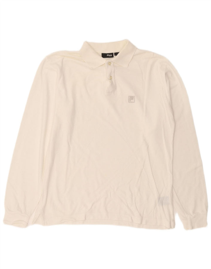 Fila Polo à manches longues homme IT 50 coton blanc moyen