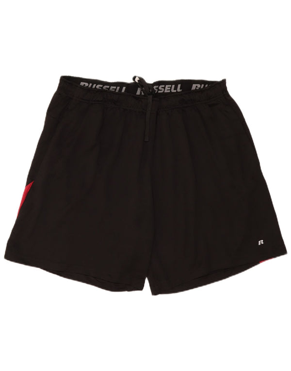 RUSSELL ATHLETIC Short de sport pour homme 2XL Noir Colorblock Polyester