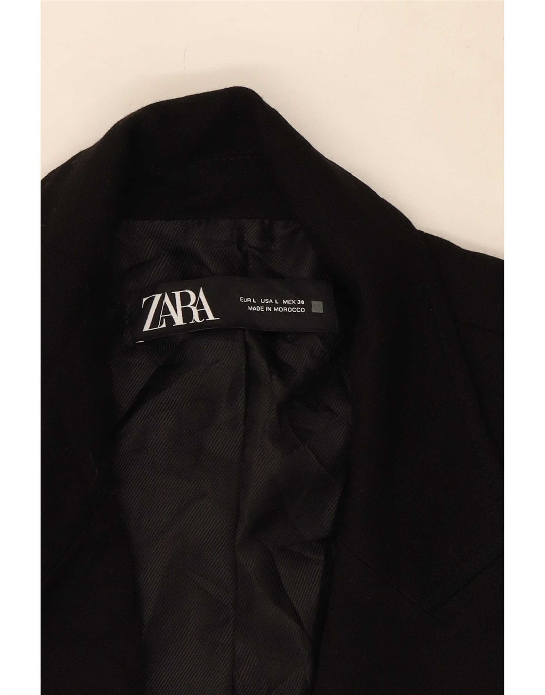 Zara Veste Blazer Double Boutonnage Femme UK 14 Large Noir Polyester
