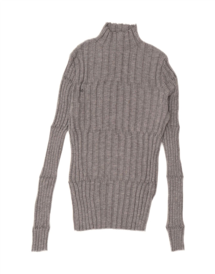 Zara Pull col roulé pour femme UK 12 Gris moyen Polyester