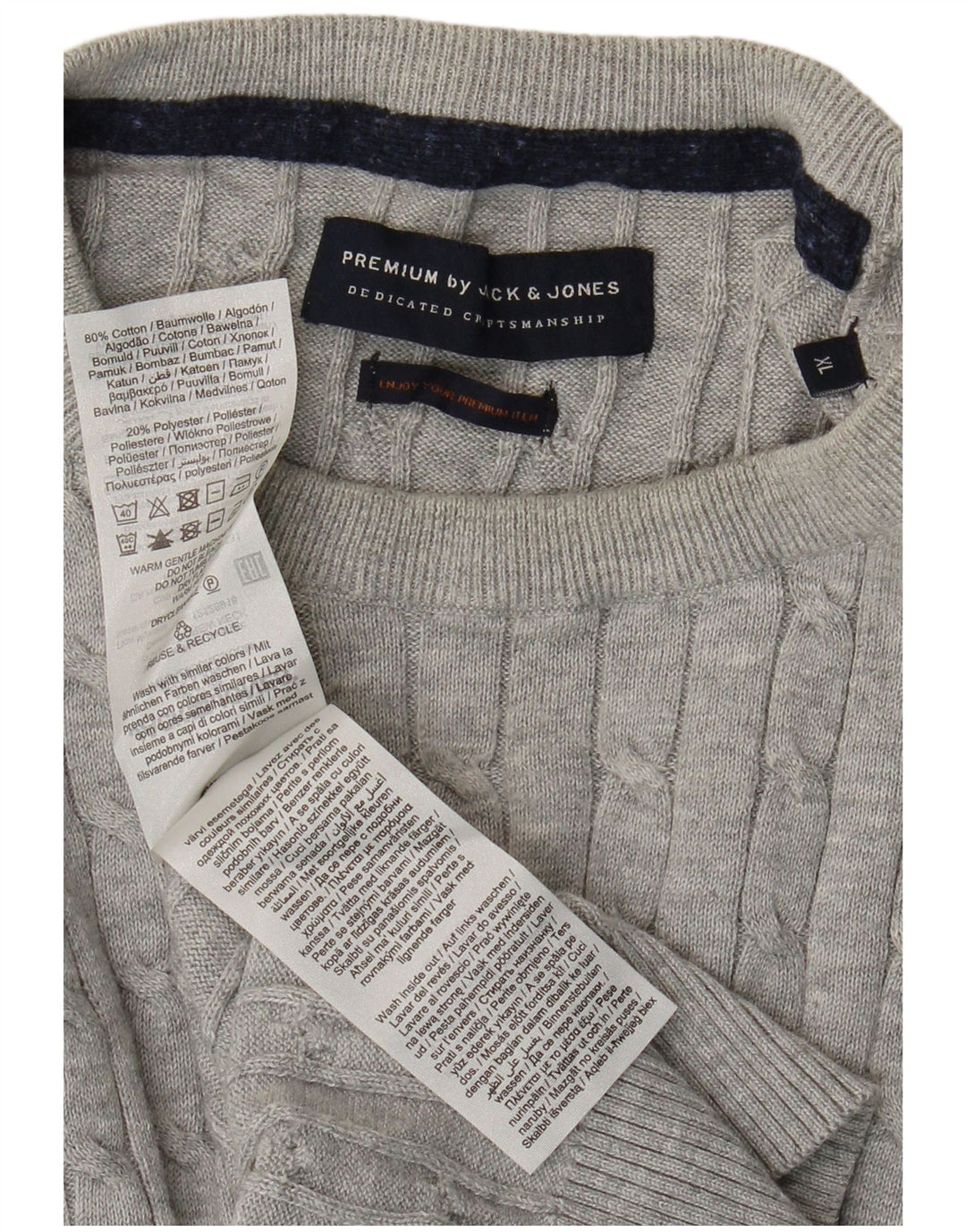 JACK & JONES Pull Col Rond Homme XL Gris Coton