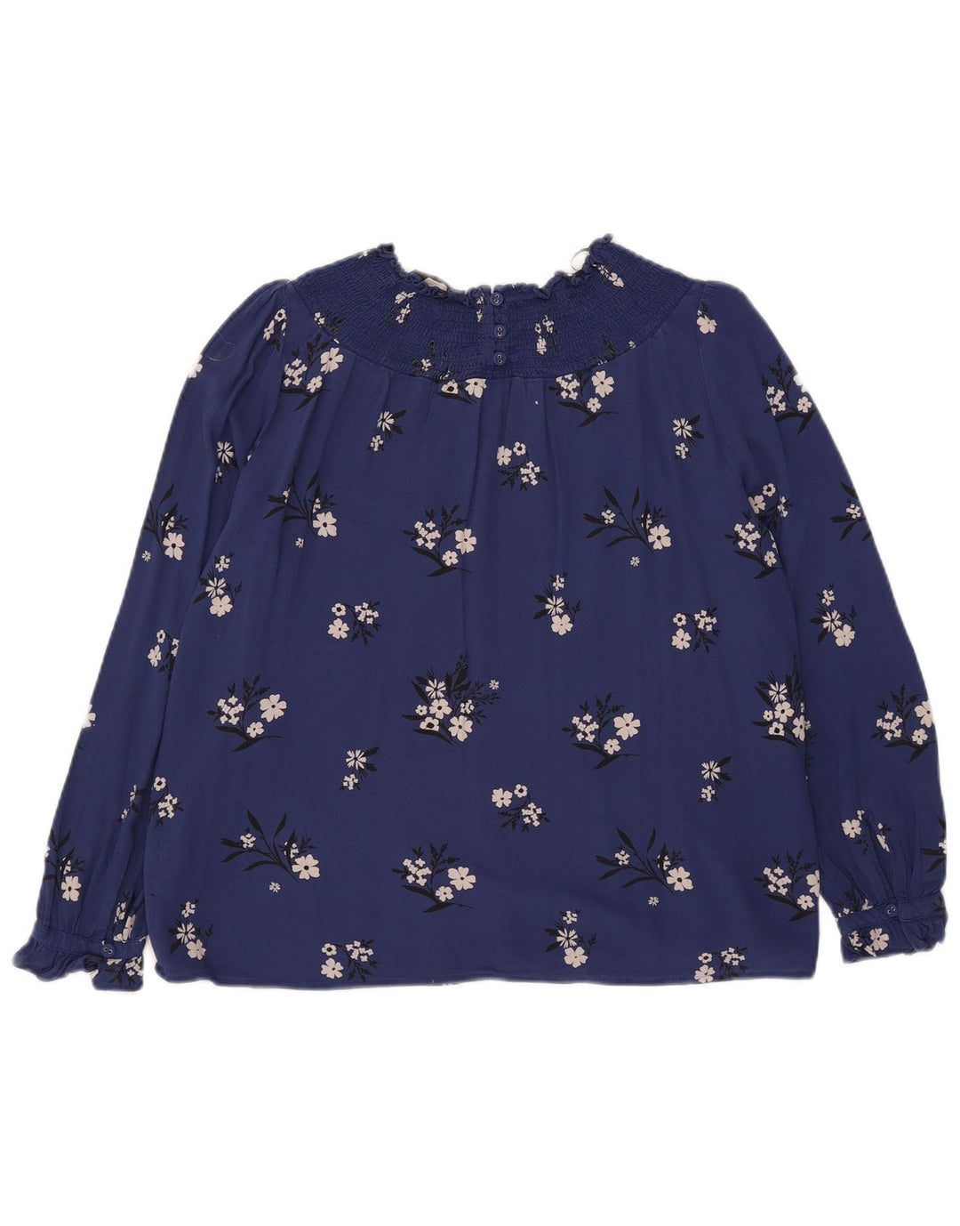 Marks & Spencer Chemisier à manches longues pour femme UK 12 Bleu marine moyen floral