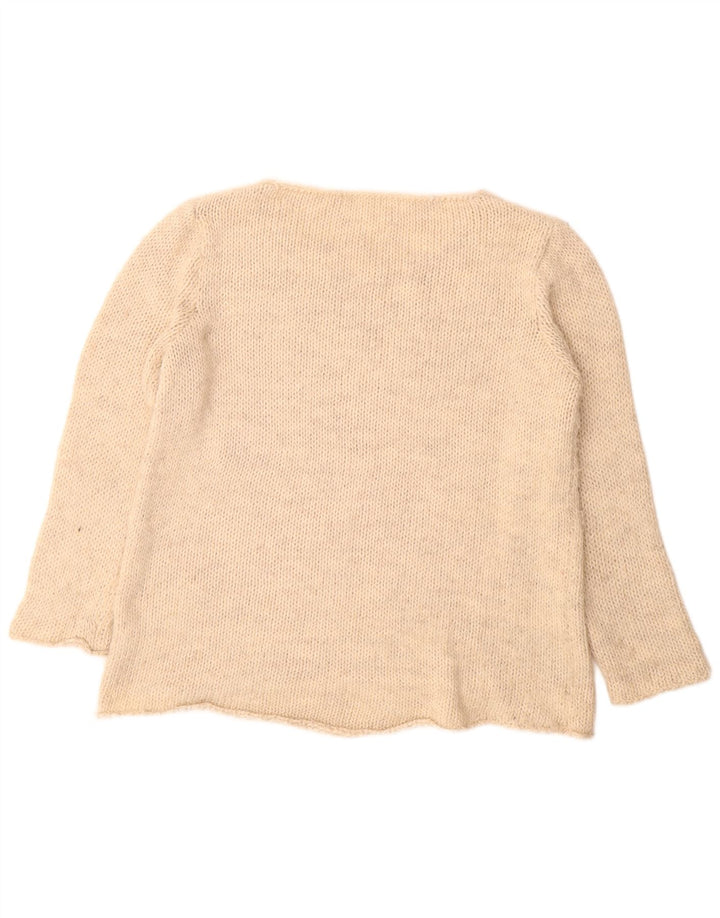Zara Pull col bateau pour femme UK 14 Acrylique beige moyen