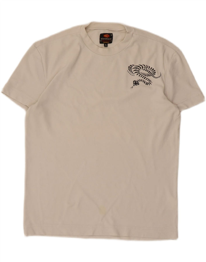 ENERGIE T-Shirt Graphique Femme UK 18 XL Blanc Polyamide