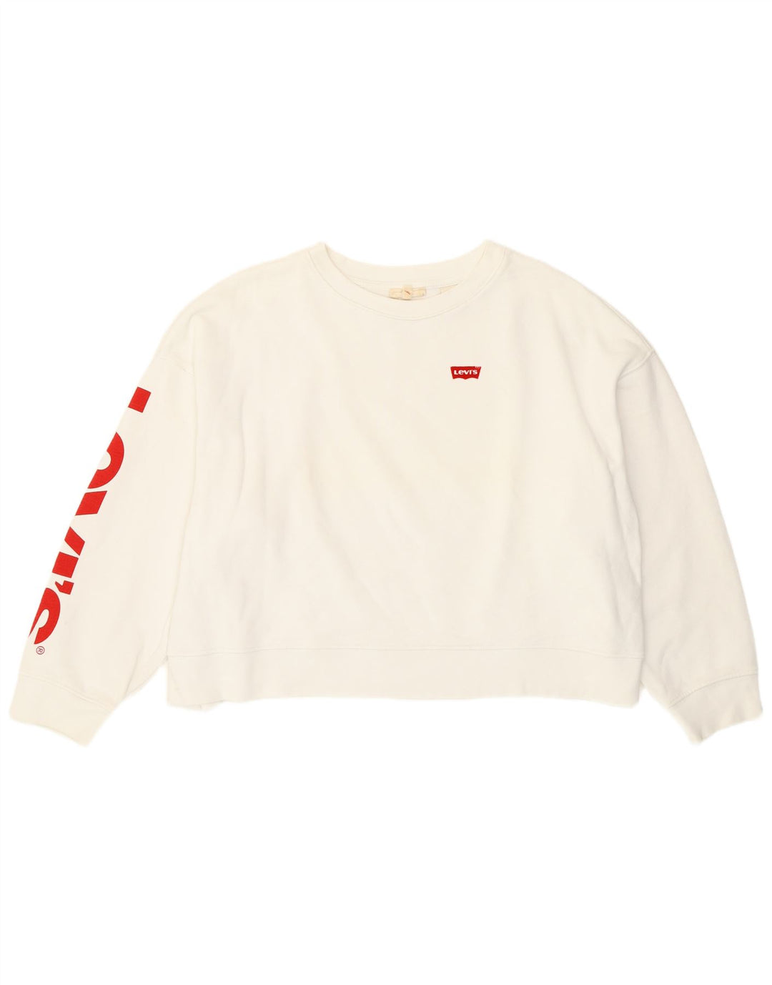 Levi's Sweat-shirt court surdimensionné pour femme UK 10 Petit Blanc