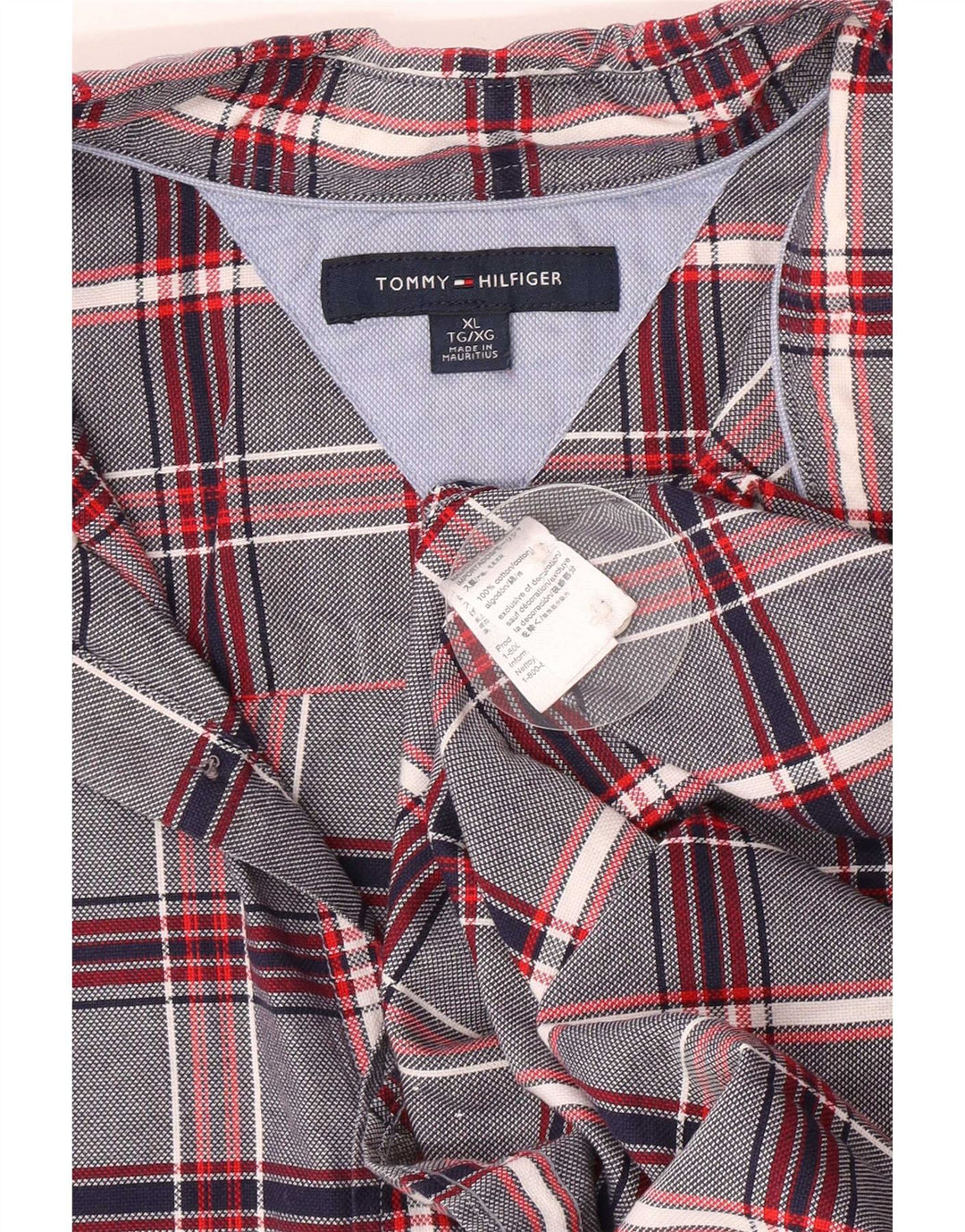 Tommy Hilfiger Chemise Homme XL Bleu Marine Carreaux Coton