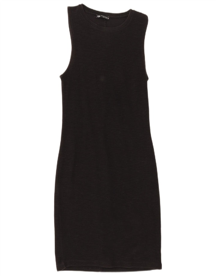 Zara Robe fourreau sans manches pour femme UK 12 Noir moyen