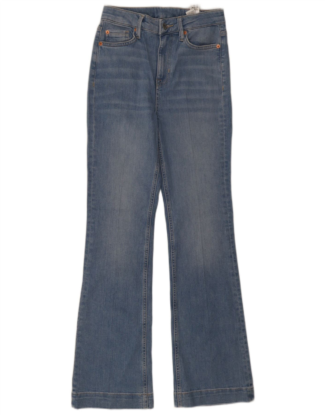 Marks & Spencer Jean évasé régulier pour femme UK 8 Small W26 L31 Bleu Coton
