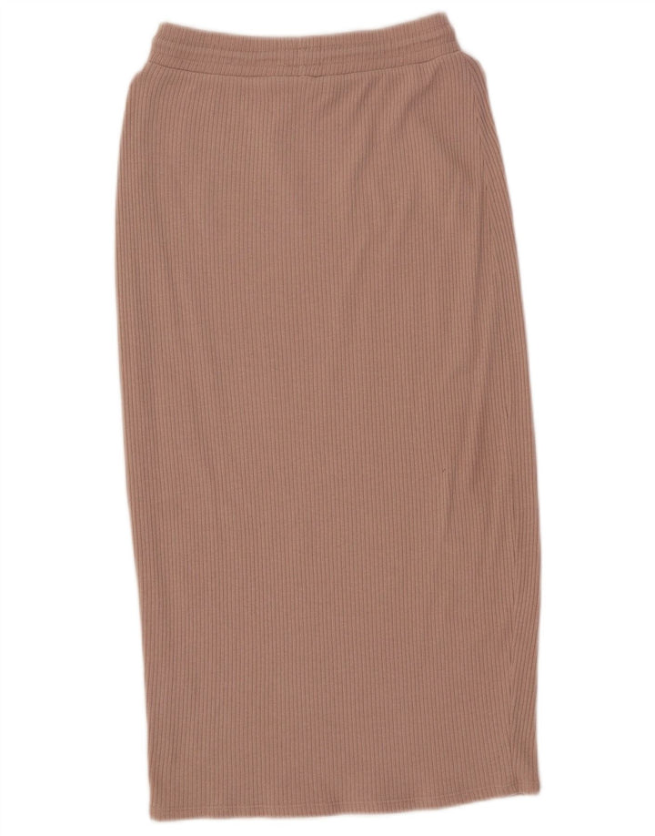 Zara Femme Jupe Midi Taille Haute Moyen W28 Rose Polyester