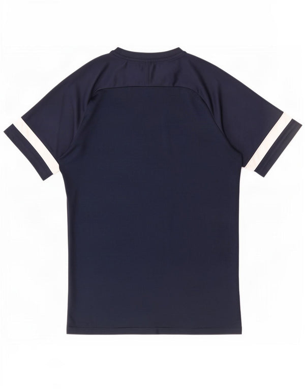 Nike Hommes Dri Fit T-Shirt Haut Large Bleu Marine Colorblock Polyester
