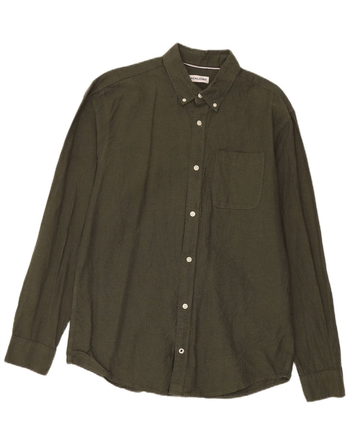 Jack & Jones Chemise Homme Large Kaki Coton