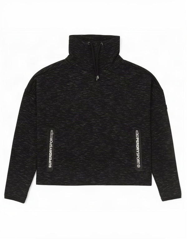 Superdry Sweat-shirt surdimensionné graphique pour femme UK 2 2XS Noir moucheté