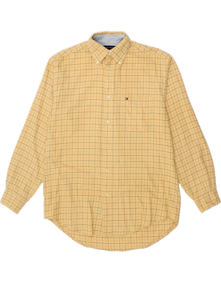 TOMMY HILFIGER Chemise Homme Petit Carreau Jaune Coton
