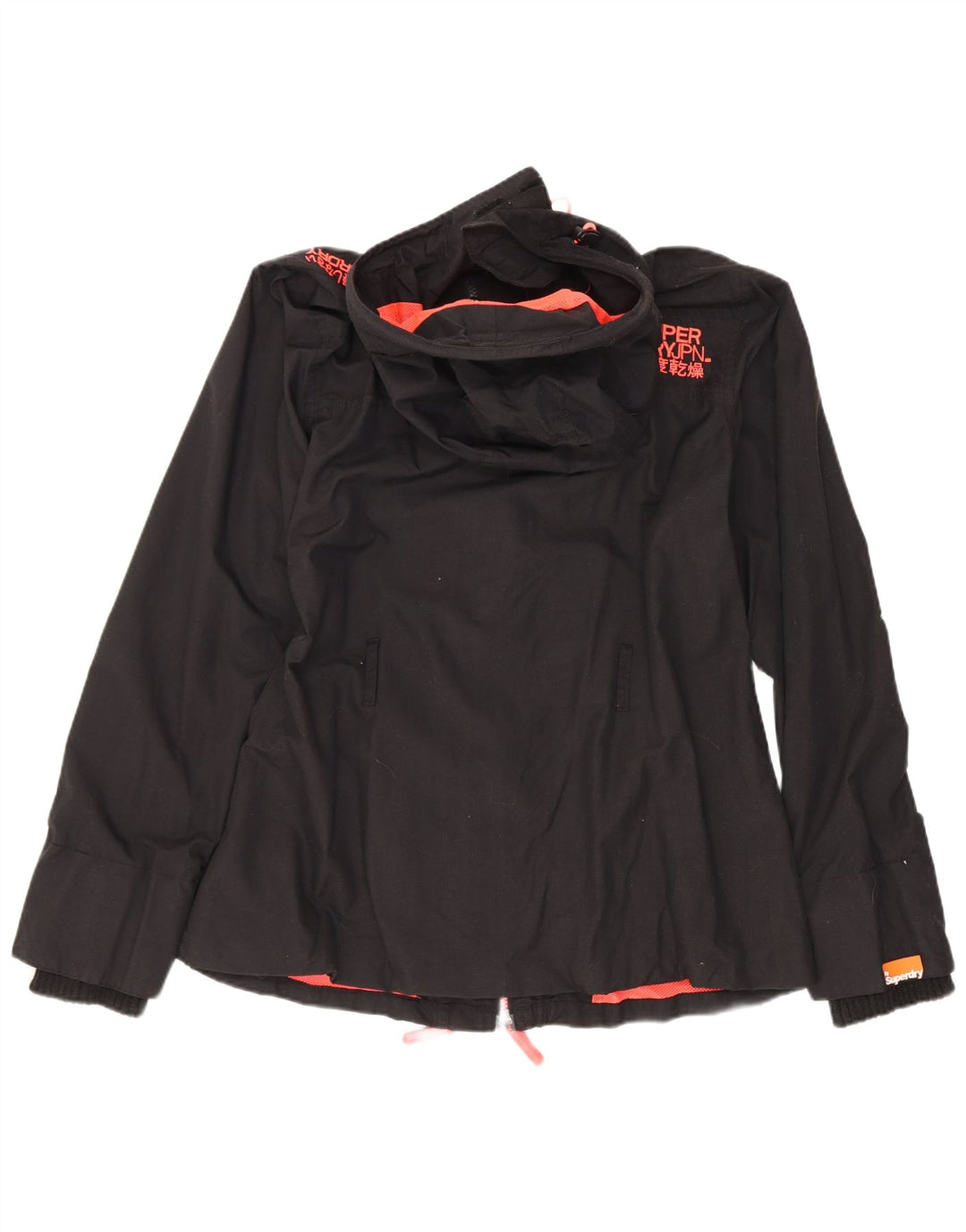Superdry Veste de pluie à capuche The Windmac pour femme UK 36 Small Noir Polyester