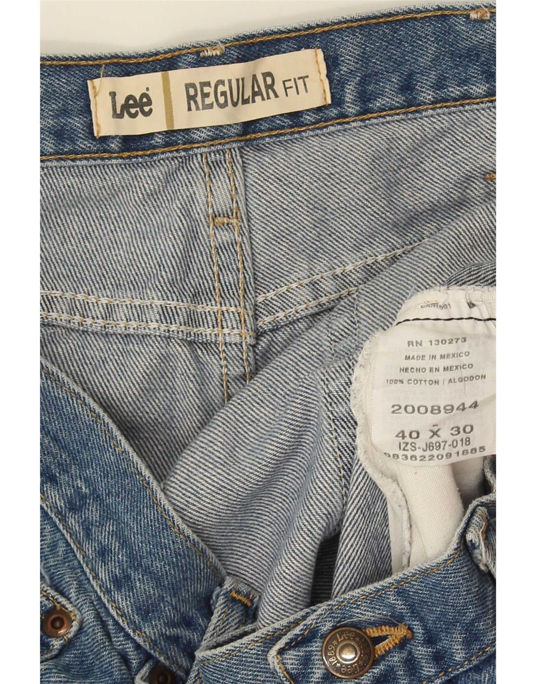 Lee Jean droit coupe droite W40 L30 homme bleu coton