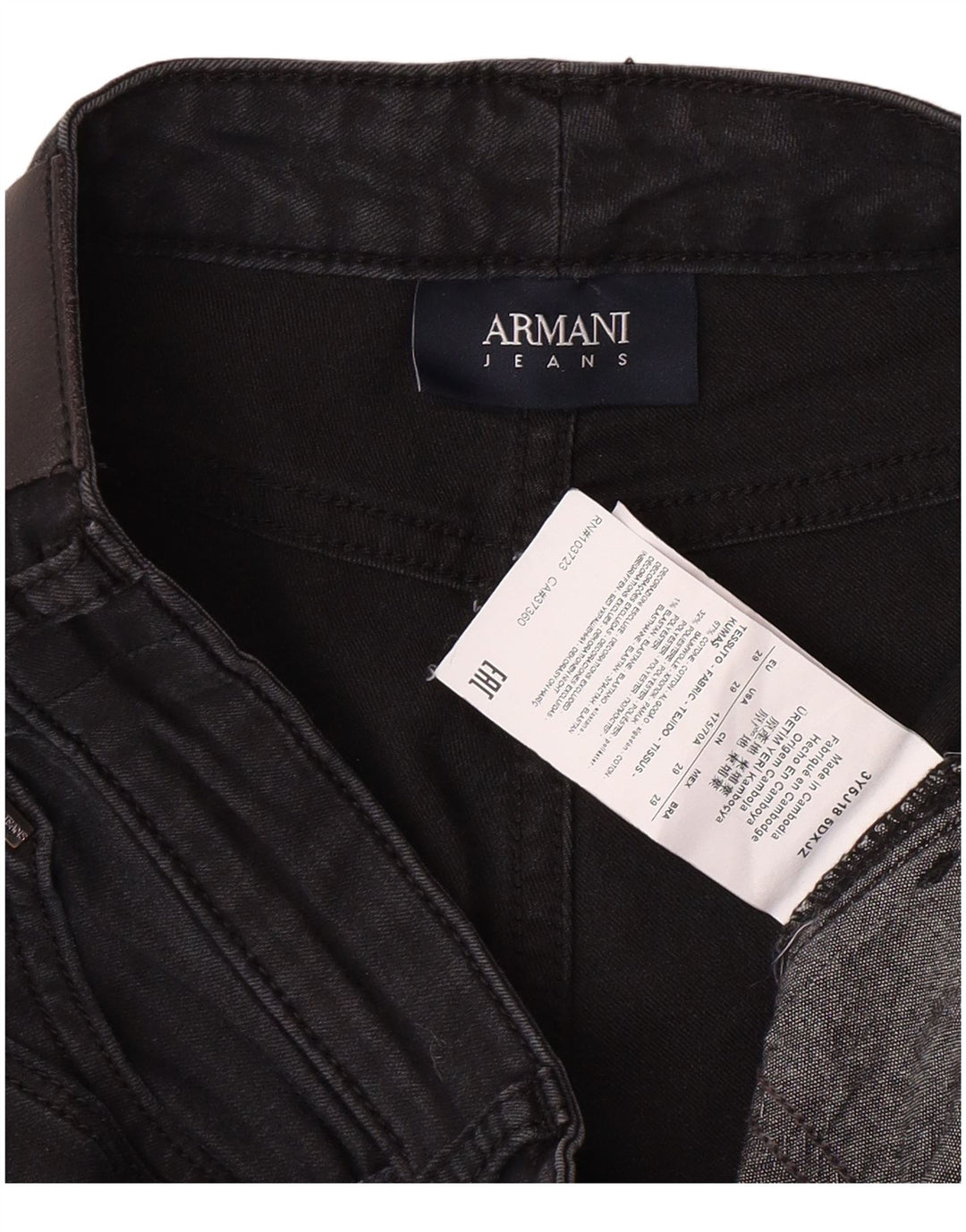 ARMANI Femme Jean Fuselé W29 L27 Coton Noir
