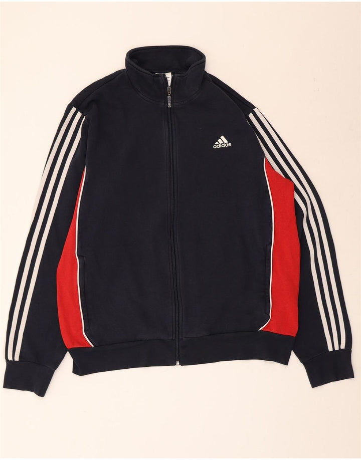 Adidas Veste de survêtement pour homme XL en coton color block bleu marine