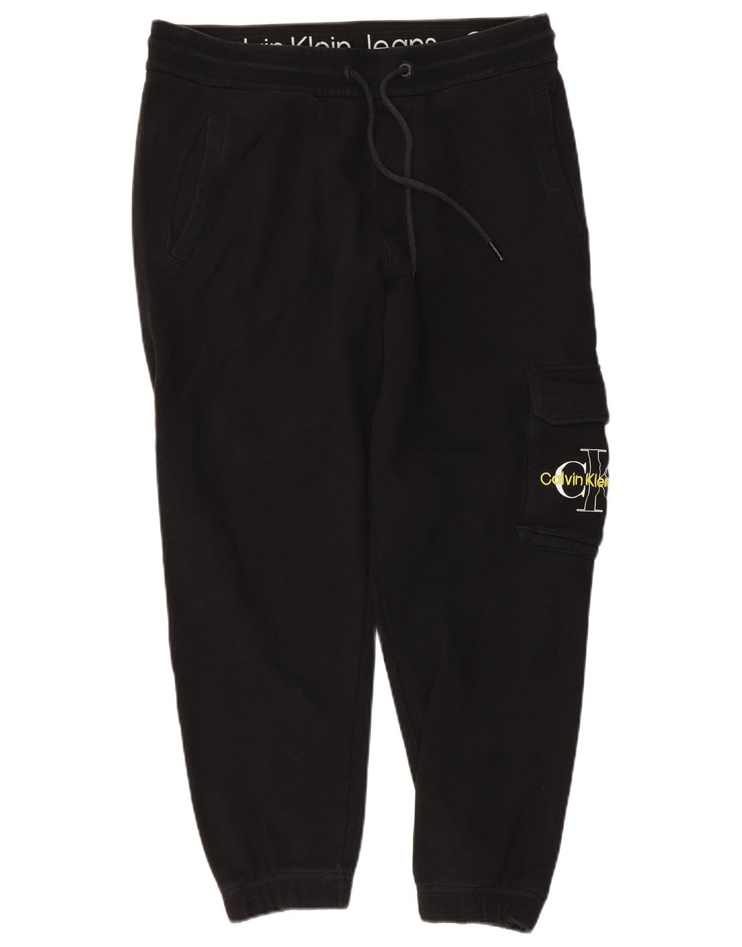 CALVIN KLEIN Pantalon de Survêtement Cargo Graphique Homme Noir Moyen